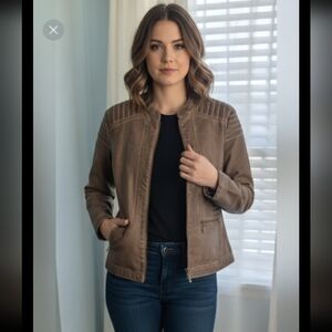 Max Edition Woman's Faux Leather Moto Biker Jacket Sz XL